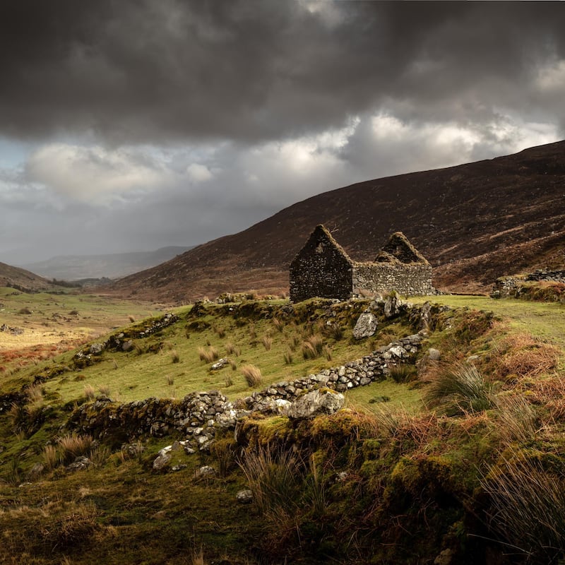 Ruins in the Kerry mountains in Ireland. Norman McCloskey