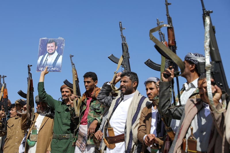 Houthi supporters take part in a pro-Palestinian protest in Sanaa, Yemen. Reuters