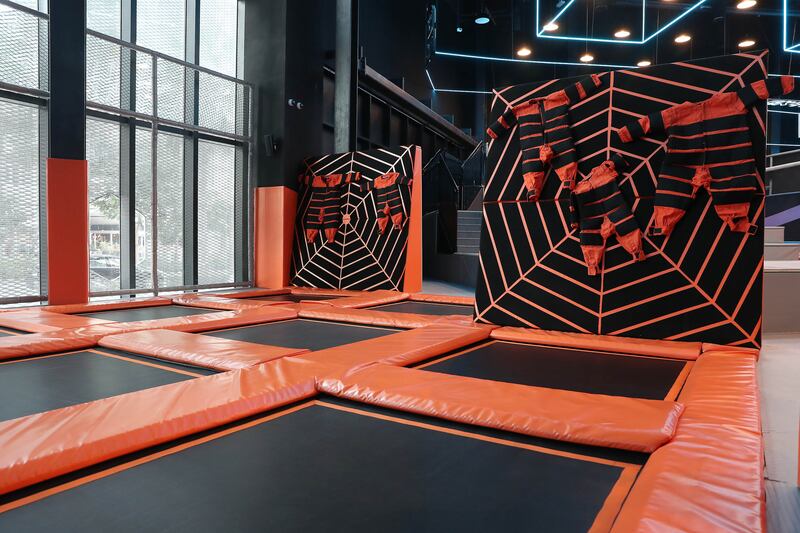 This section features a bouncing court in addition to a number of trampolines for children and adults of all ages.