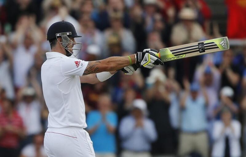 Kevin Pietersen vehemently denied using tape on his bat with the intention to prevent Hot Spot from detecting when the ball had hit the bat. Phil Noble / Reuters