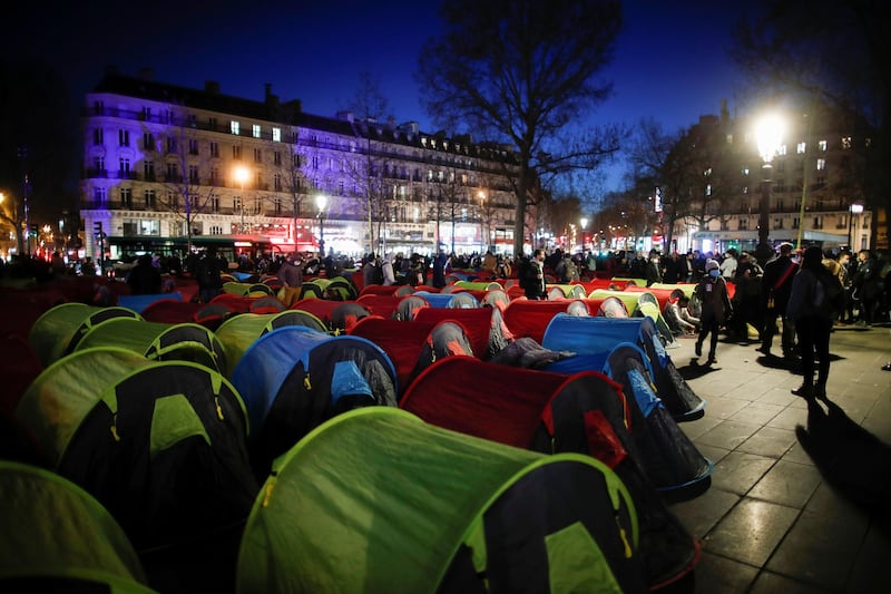 The camp has been set up to protest against living conditions for migrants and asylum seekers. Reuters
