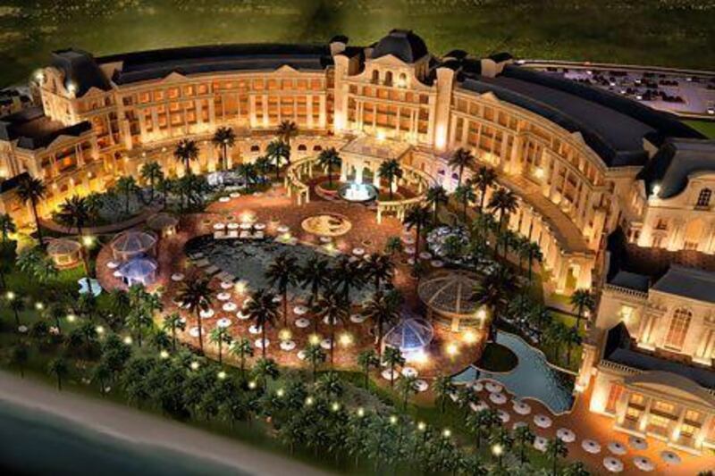 The hotel will have 366 rooms and villas as well as conference facilities, restaurants, a spa and gym and a sand-bottomed swimming pool when it opens in 2015. Courtesy TDIC