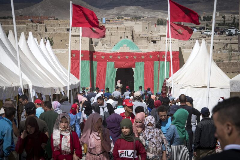The festival takes place at the site of the tomb of holy man  Marabout Sidi Ahmed Oulmaghni in Imilchil. Photo: Fadel Senna / AFP