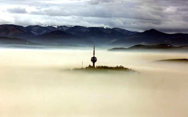 The surroundings of the city of Sarajevo, Bosnia and Herzegovina. The city was covered with a thick layer of fog. EPA