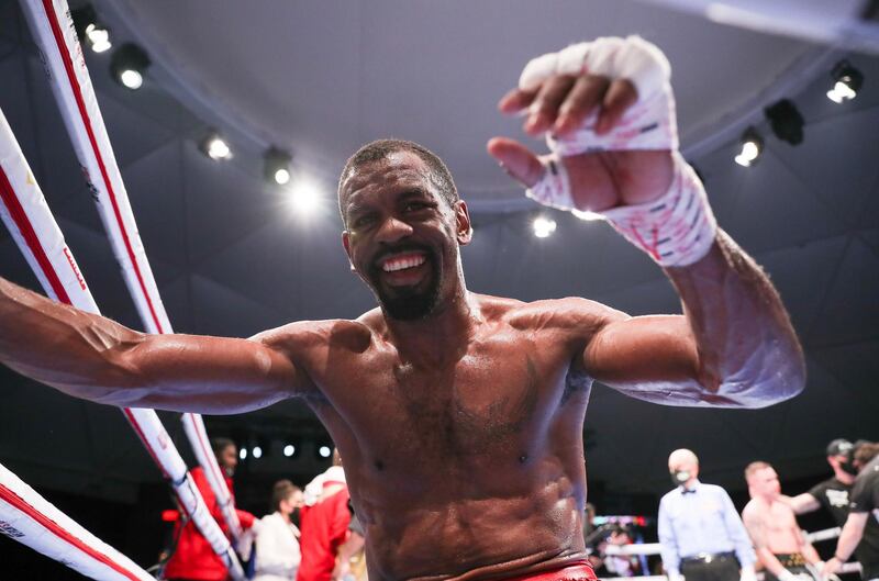 Jamel Herring celebrates his victory.