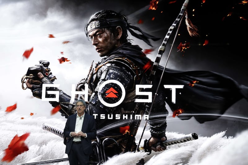 Sony Pictures Entertainment chairman Thomas Rothman updates CES delegates on sales figures for the 'Ghost of Tsushima' game that is available on PlayStation 4 and PlayStation 5. AFP