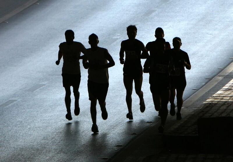 Runners compete in the "3rd International Erbil Marathon in the northern city of Arbil, Iraq. Safin Hamed / AFP Photo