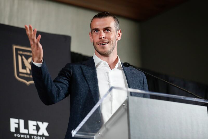 Wales captain Gareth Bale speaks during a news conference. EPA