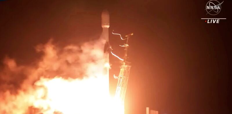 The SpaceX Falcon 9 rocket took off on Wednesday morning. Photo: Nasa / AP