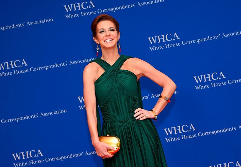 US news correspondent Stephanie Ruhle arrives on the red carpet for the White House Correspondents' Dinner in Washington, DC on April 27, 2019. AFP