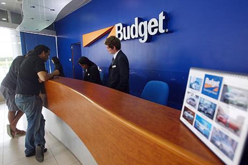 Dubai , United Arab Emirates-  May 05, 2011: Budget Car Rental office in Dubai . ( Satish Kumar / The National )