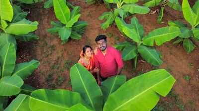 Dinesh SP, 24, and his fiance Janaganandhini Ramaswamy, 23, are both from Chennai. Photo: Dinesh SP