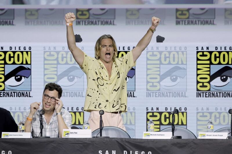 Chris Pine presenting 'Dungeons & Dragons: Honor Among Thieves' during a panel discussion at San Diego Comic-Con 2022 on Thursday. AFP