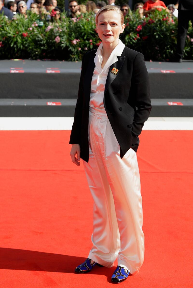 Actress Maxine Peake poses for photographers upon arrival at the premiere for the film 'Peterloo' at the 75th edition of the Venice Film Festival in Venice, Italy, Saturday, Sept. 1, 2018. (AP Photo/Kirsty Wigglesworth)