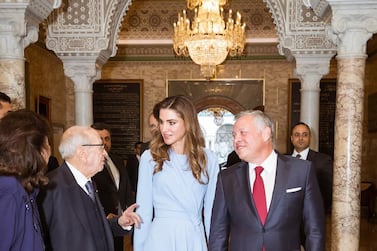 Queen Rania and King Abdullah II with Tunisian President Beji Caid Essebsi, and first lady Chadlia Saida Farhat. Courtesy Queen Rania / Instagram