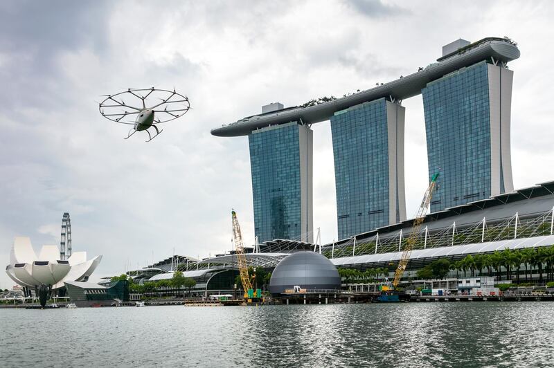 The VoloCity on a test flight in Singapore. Courtesy: Nikolay Kazakov for Volocopter