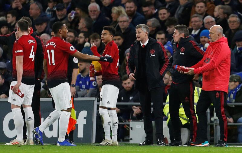 Solskjaer had good communication with his players at Cardiff. Action Images via Reuters