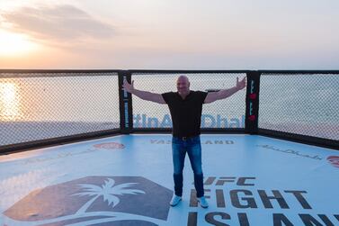 UFC President Says Abu Dhabi Might Become “Fight Capital of the World”  Dana White hails Abu Dhabi as “perfect” at the weigh-in ahead of third UFC Fight Island event, set to take place Sunday, July 19 UFC Fight IslandTM marks the first step in Abu Dhabi’s return to welcoming events and international tourists back, in a COVID-19-impacted world. Abu Dhabi, United Arab Emirates, July 20, 2020: UFC President Dana White praised Abu Dhabi for its “perfect” handling and hospitality at the weigh-in for the third event on UFC Fight IslandTM in the UAE capital, which is set to take place on Sunday July 19.   Photo shows: Dana White attends beach octagon during UFC Fight Island.jpg 