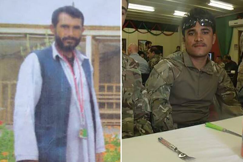 Jamal Barak, right, appealed to the British government to help rescue his trapped father, Shista Gul, left. Photo: Jamal Barak