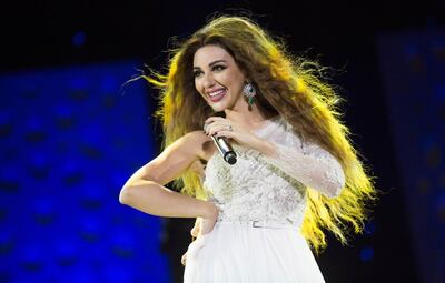 Myriam Fares on stage. Photo by Wahid Tajani