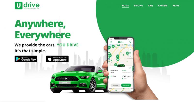 Udrive allows you to rent a car and pay by the minute.