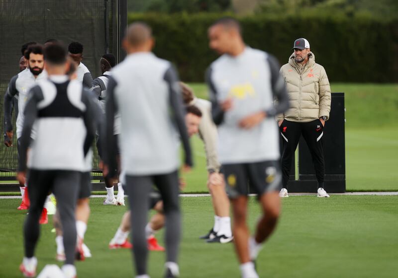 Liverpool manager Juergen Klopp oversees training. Reuters