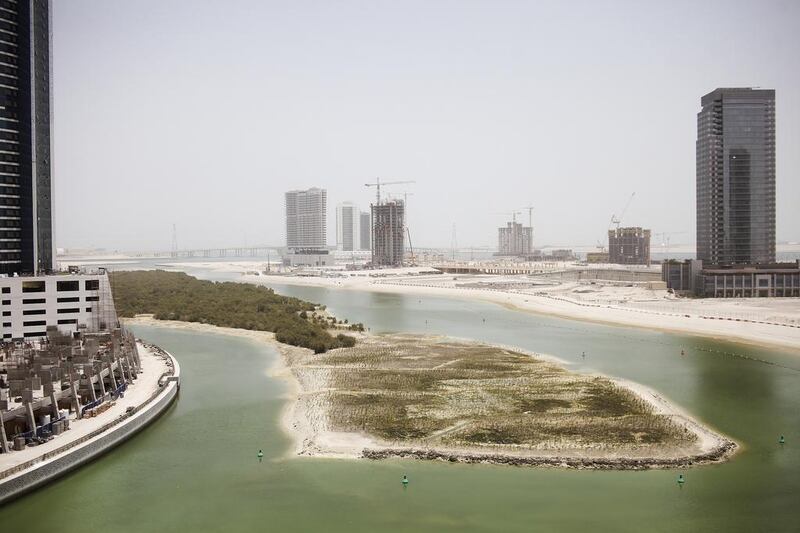 The sea view on Reem Island from the rooftop of Reem Diamond. 