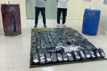 Two of the gang members arrested folowing a swoop by Abu Dhabi Police. Courtesy: Abu Dhabi Police.