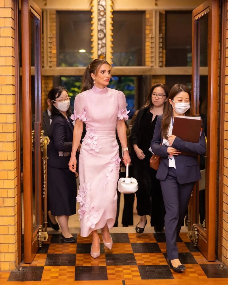 Queen Rania ahead of meeting with Yuko Kishida, wife of Japanese Prime Minister Fumio Kishida