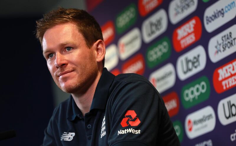 BIRMINGHAM, ENGLAND - JULY 10:   Eoin Morgan, the England captain faces the media during the England media session at Edgbaston on July 10, 2019 in Birmingham, England. (Photo by David Rogers/Getty Images)