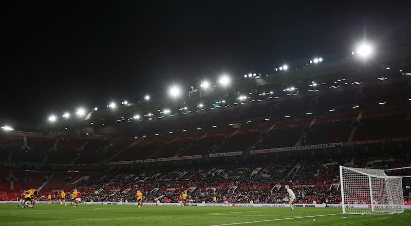Manchester United and Wolverhampton Wanderers' FA Youth Cup semi-final at Old Trafford on March 9, 2022. PA