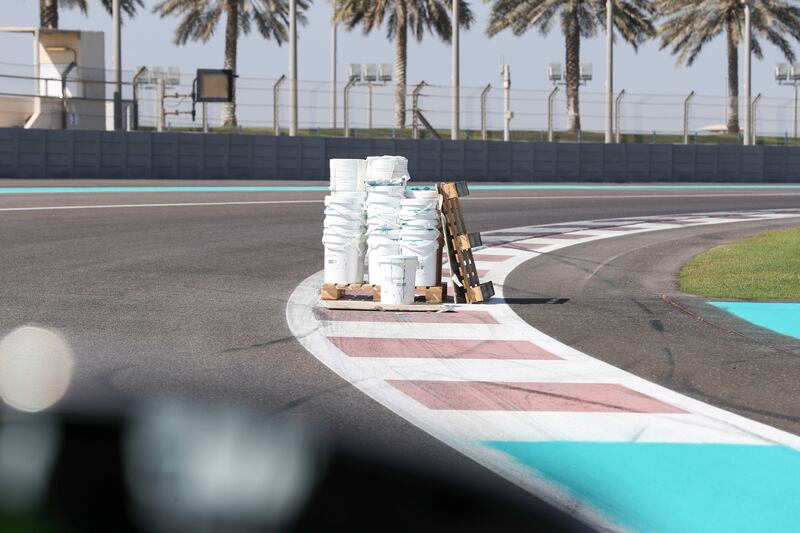 Preparations and clean up took place last month to get the Yas Marina Circuit ready for the finale F1 race of the season. Khushnum Bhandari /  The National