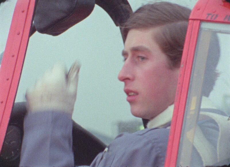 The then Prince Charles learning to fly, in a clip featured in a new BBC documentary. PA