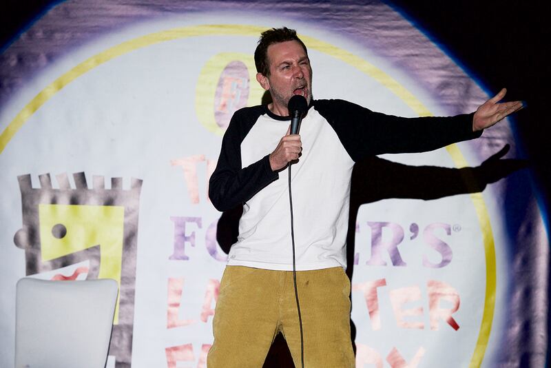 Sean Hughes headlining at the Laughter Factory in Abu Dhabi on July 25, 2015 for A&L review. 
CREDIT: Vidhyaa for the National *** Local Caption ***  Sean Hughes12.jpg