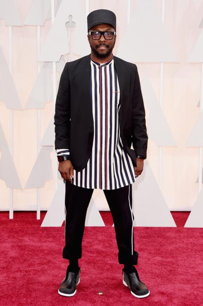 We expect a certain effort from Oscar attendees, so when Will. I. Am showed up in trainers, tracksuit bottoms and a striped shirt we couldn’t help but feel sorely disappointed. Jason Merritt / Getty Images / AFP