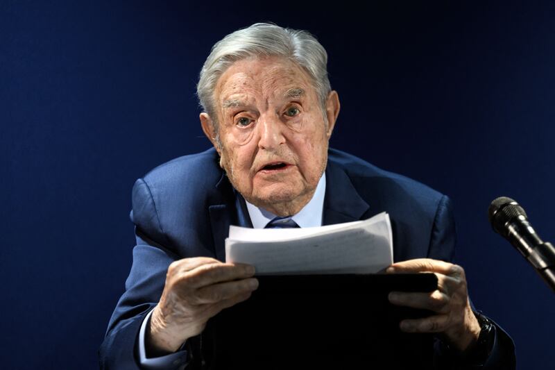 Hungarian-born US investor and philanthropist George Soros at the World Economic Forum in Davos in May 2022. AFP