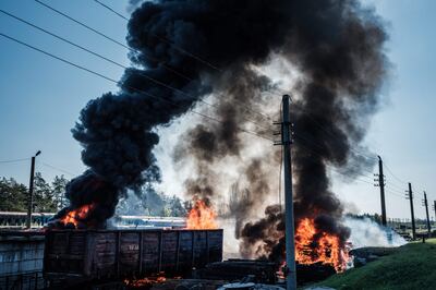 Ukraine says railway substations are being targeted to thwart weapons deliveries from European allies. AFP 