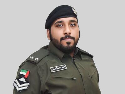 Sgt Omar Khalifa Al Ketbi, firefighter at Dubai Civil Defence who had died responding to a fire in Al Aweer. Photo: Salem Al Ketbi