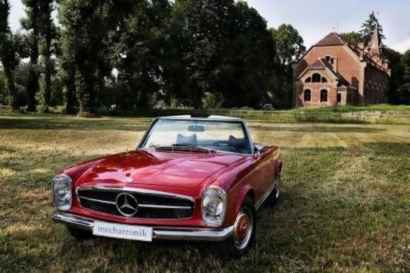 The company offers the usual full restoration services along with the capability to substitute old engines and drivetrains for brand new turbocharged AMG items. Above, a Mercedes-Benz SL Pagoda. Courtesy of Mechatronik