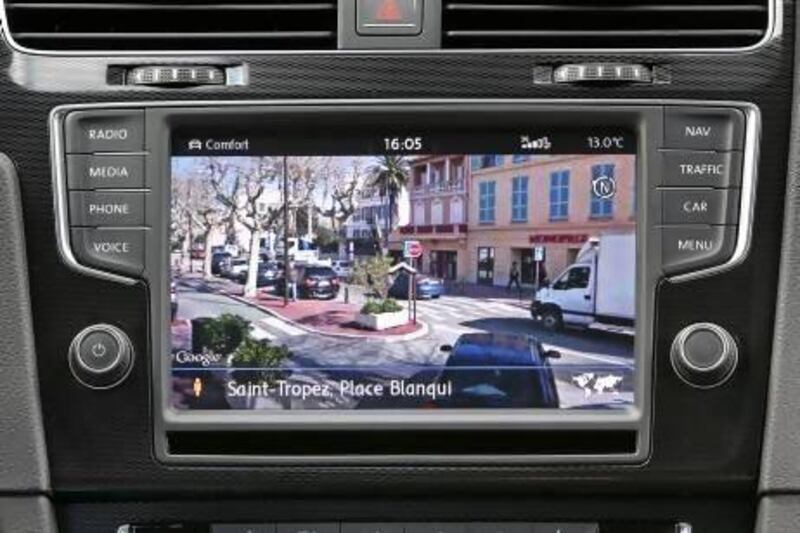 Satellite Navigation in the latest Volkswagen Golf GTI. Courtesy Volkswagen