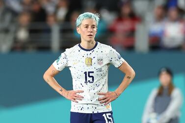 AUCKLAND, NEW ZEALAND - AUGUST 01: Megan Rapinoe of USA is seen during the FIFA Women's World Cup Australia & New Zealand 2023 Group E match between Portugal and USA at Eden Park on August 01, 2023 in Auckland, New Zealand. (Photo by Buda Mendes / Getty Images)