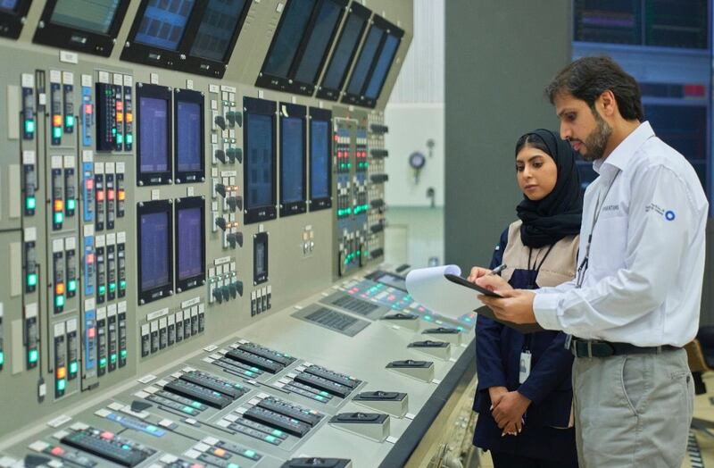 Workers at the Barakah Nuclear Power Plant.