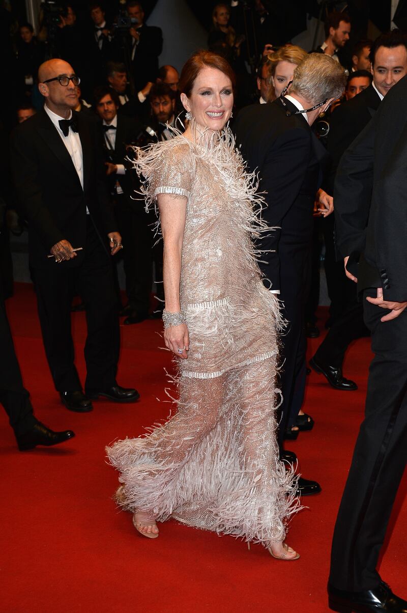 Julianne Moore, in Chanel, attends the 'Maps to the Stars' premiere during the 67th annual Cannes Film Festival on May 19, 2014 in Cannes, France. Getty Images