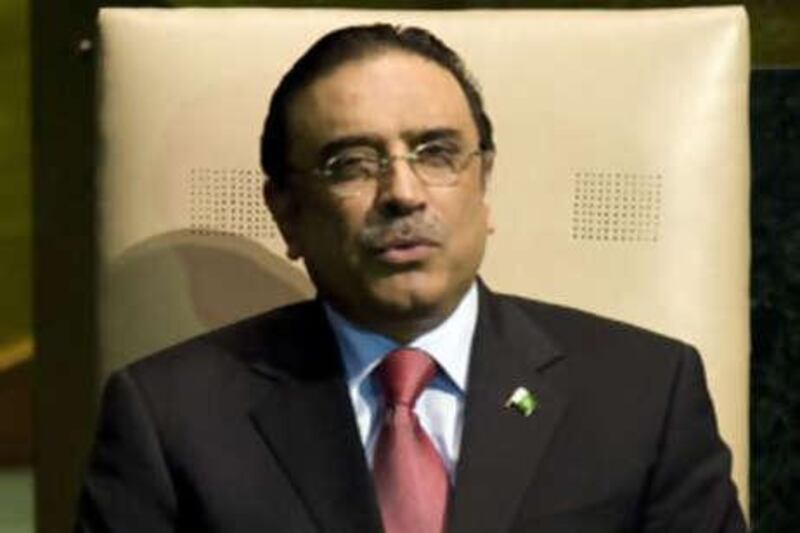The president of Pakistan, Asif Ali Zardari.