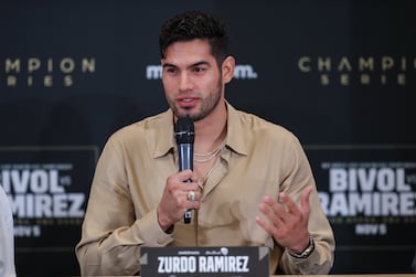 Zurdo Ramirez during the press conference to announce world title fight between Dmitry Bivol and Gilberto Ramirez in Abu Dhabi on November 5. Victor Besa / The National