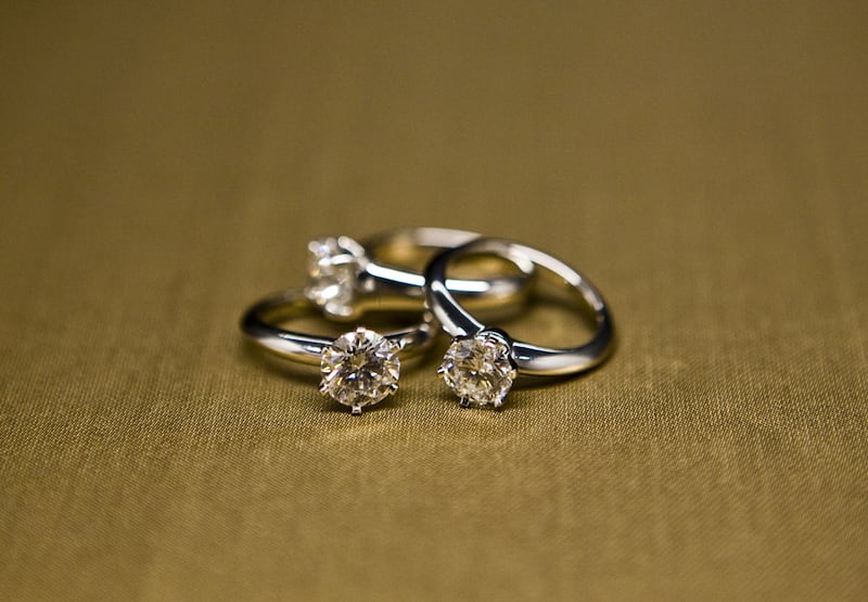 Women need not wait for men to offer them engagement rings, such as these three from Tiffany's, says Shelina Janmohamed. (Photo: Lauren Lancaster / The National) 