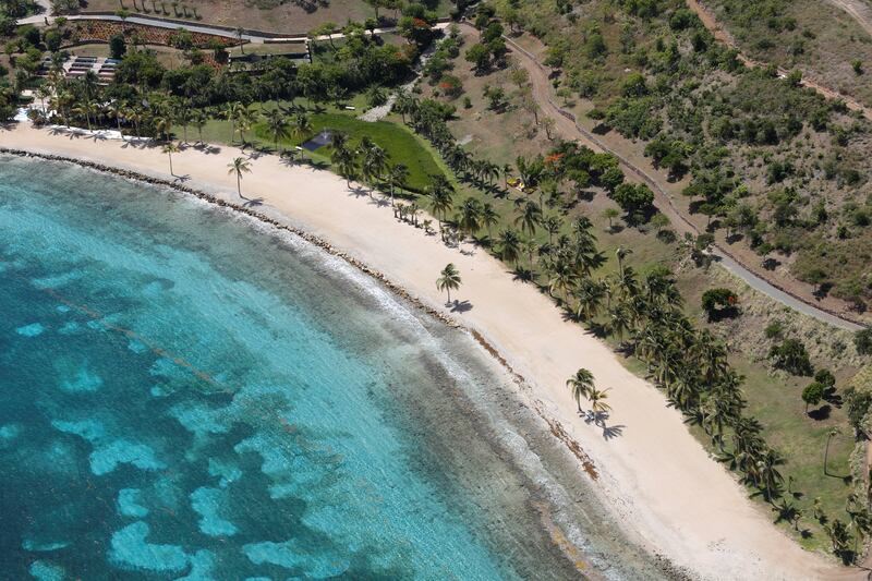 Ten feet of the beachfront at Little St James Island is considered public property