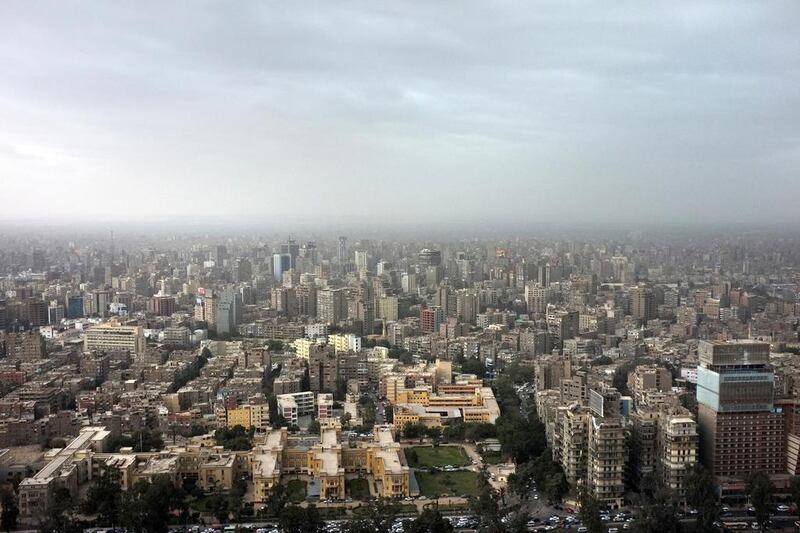 Cairo skyline. Non-oil private sector business conditions in Egypt slid slightly in October. David Degner / The National
