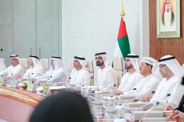 The UAE Cabinet, chaired by Sheikh Mohammed bin Rashid, Prime Minister and Ruler of Dubai, pictured in October. Wam