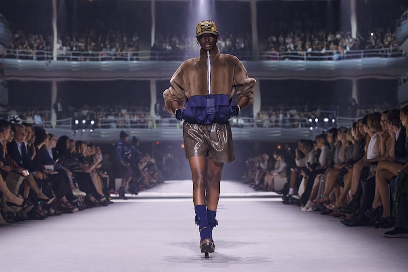 Bomber jackets and a reimagined version of Fendi's classic Baguette bag appeared on the runway. AFP